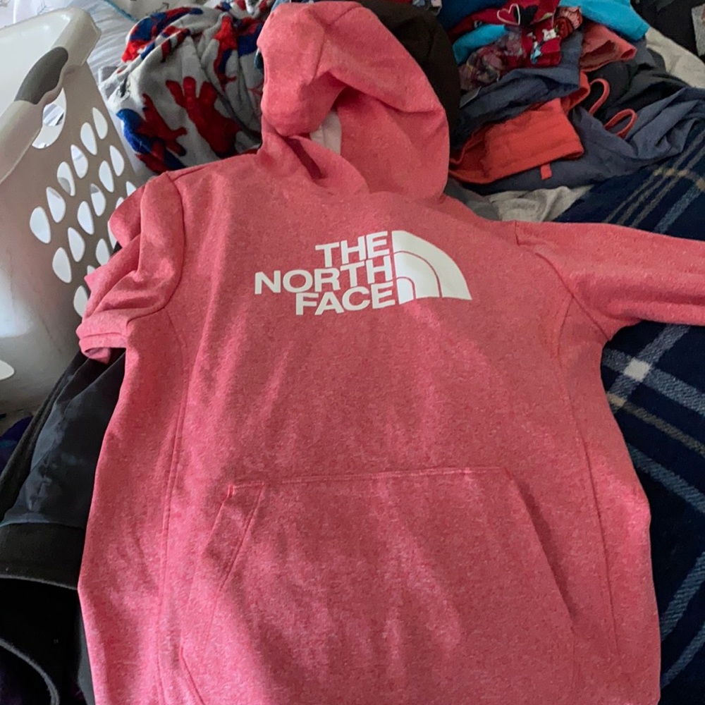 Pink north face sweater
